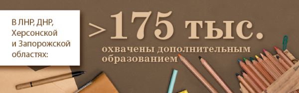 В воссоединенных регионах программами дополнительного образования охвачено более 175 тысяч ребят